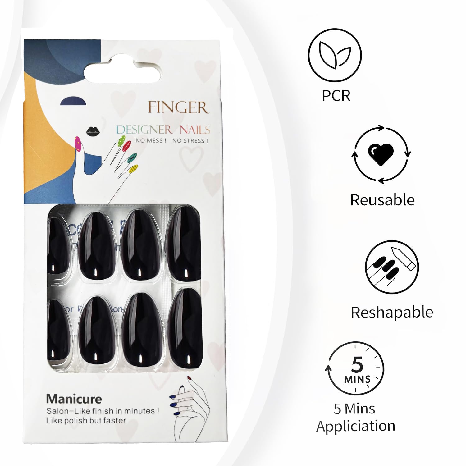 Rimudecure almond nails shown during typing and gardening to illustrate everyday wear.
