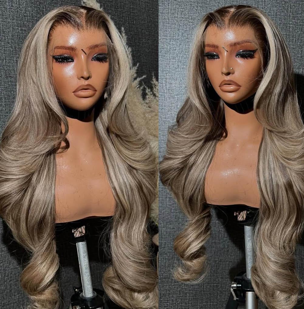 Rina 13x6 wig side view showing seamless color blend and natural movement.