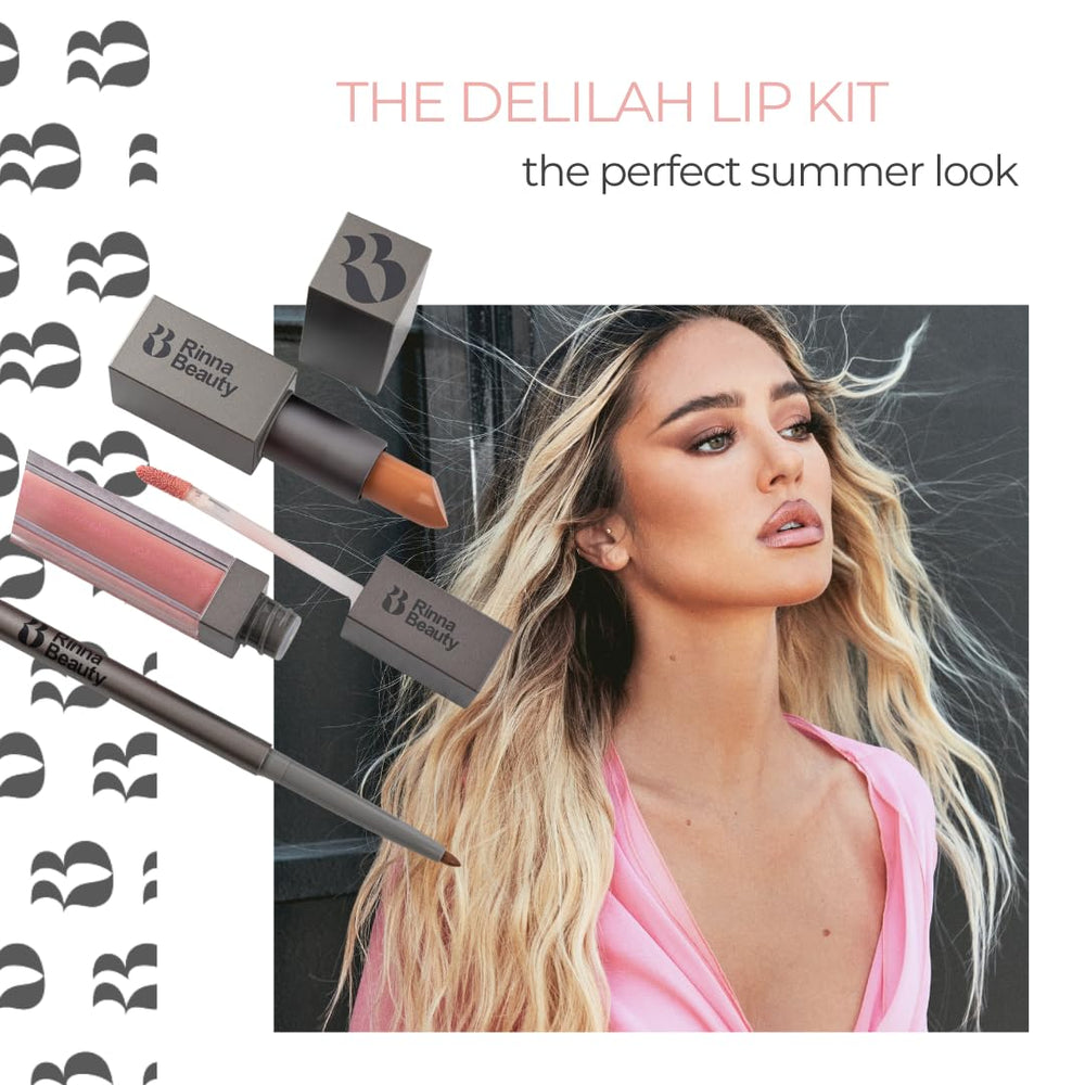 Rinna Beauty Icon Lip Kit Delilah lip gloss provides hydrating shine.