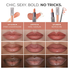 Heidi lipstick bullet shows creamy pink nude shade from Rinna Beauty