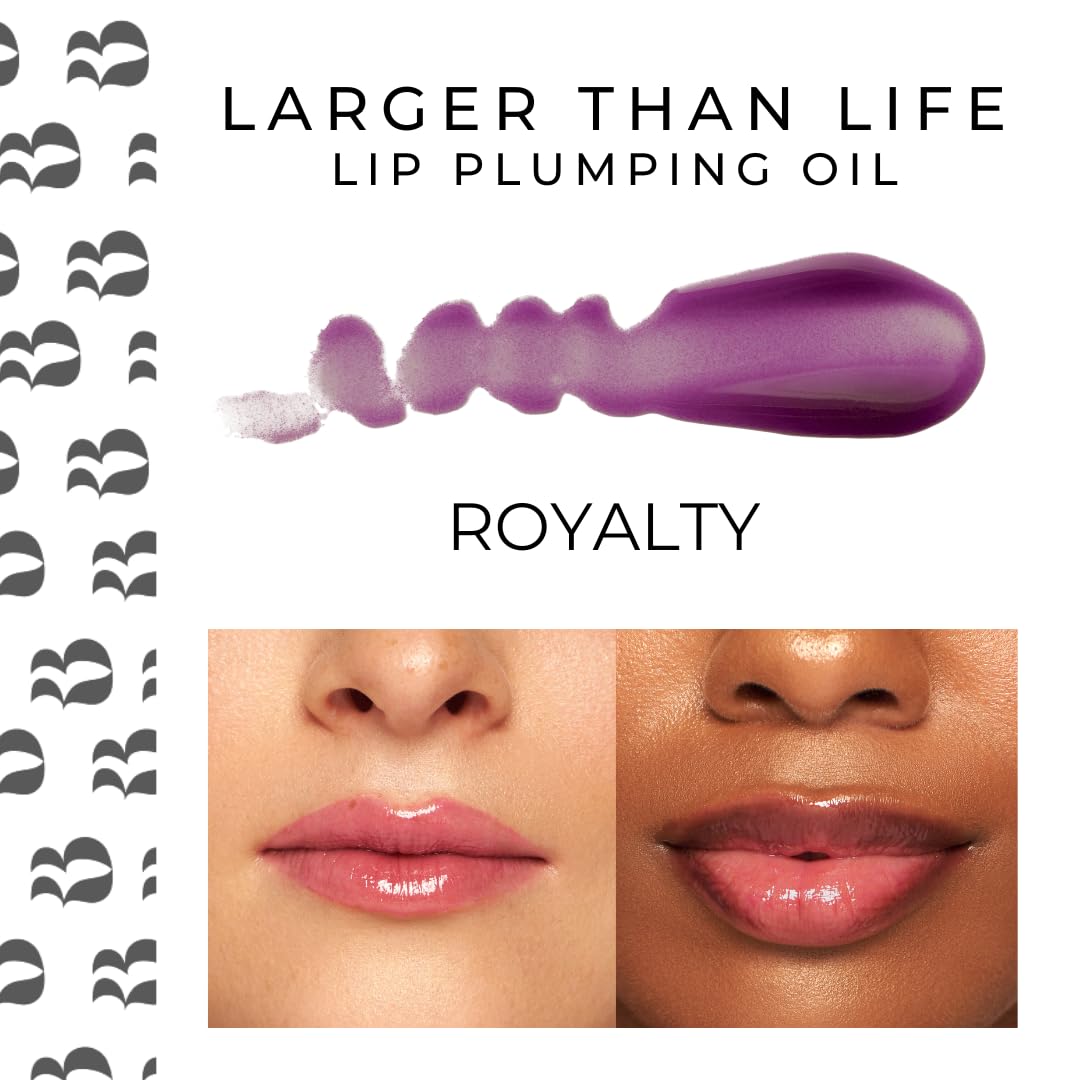 Close-up of lips with 3D definition from Royalty lip oil.