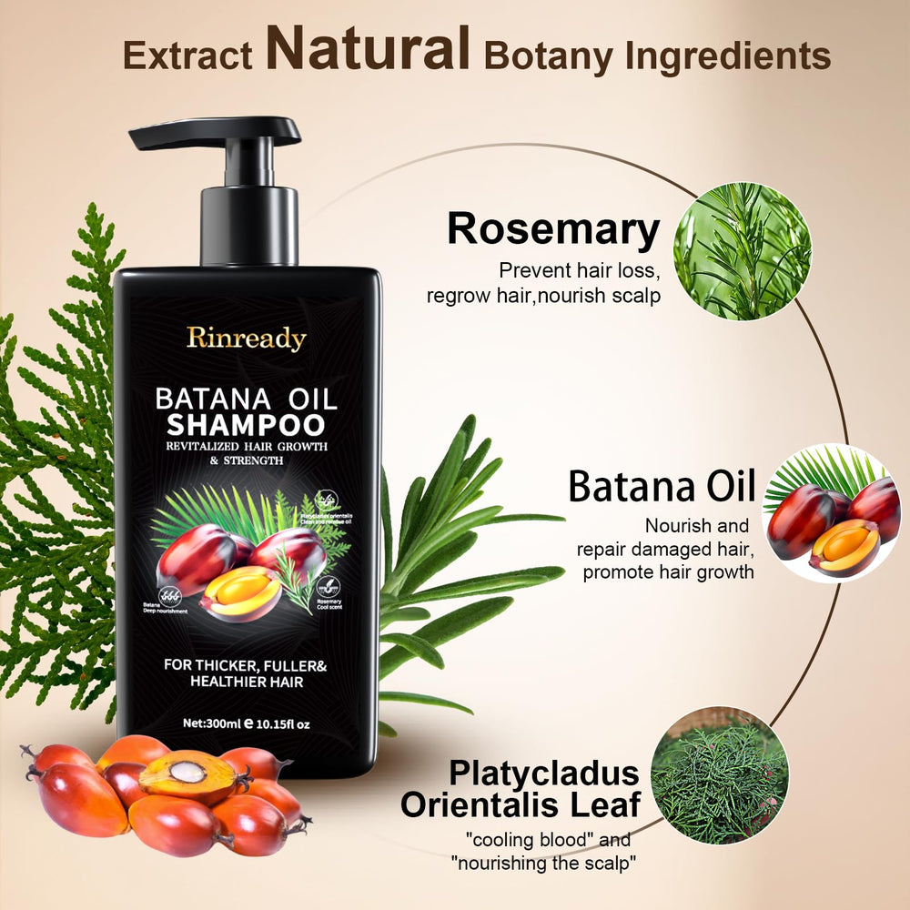 Rinready hair-growth shampoo foam shows luxurious lather and cleansing action.