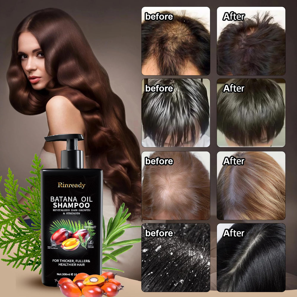 Rinready sulfate-free label highlights gentle formula for color-treated and sensitive hair.