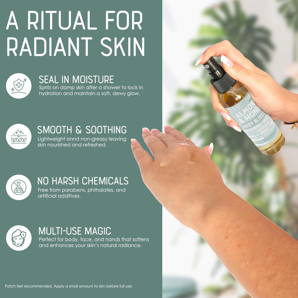 Rinse Almond & Honey spray demonstrates fast-drying action after shower