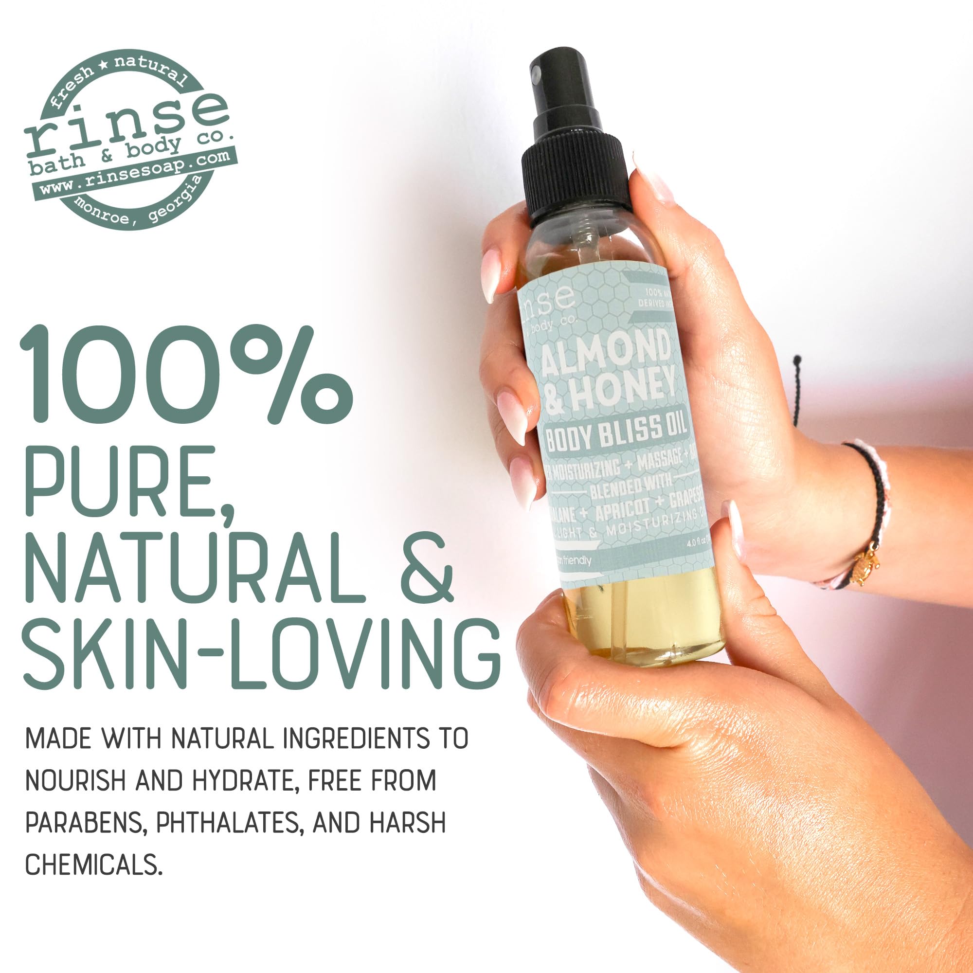 Rinse Almond & Honey spray mist gently refreshes skin with a light, non-sticky finish