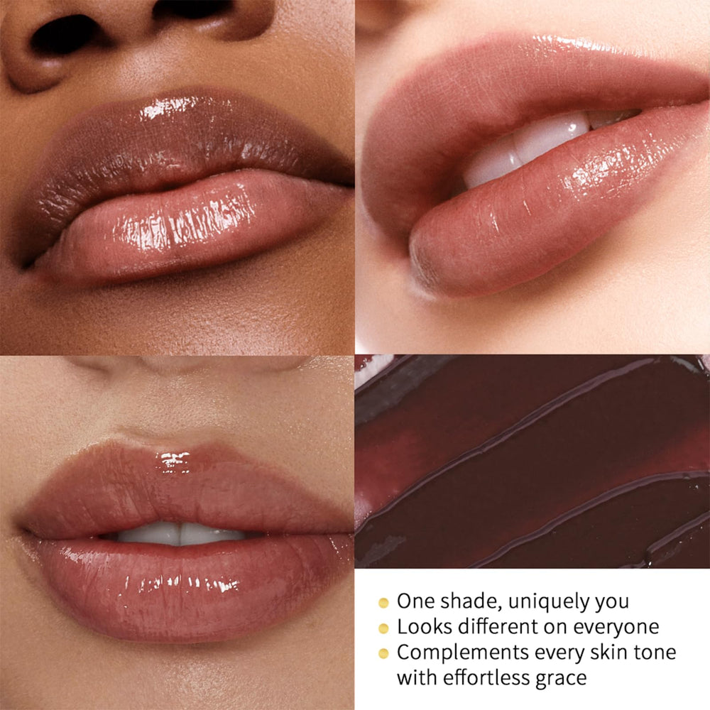 Riroenst Honey Lip Balm on lips showing subtle color and moisture.