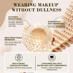Rise Luxus Ultrablend 4in1 foundation texture close-up highlights moisturizing, lightweight feel.