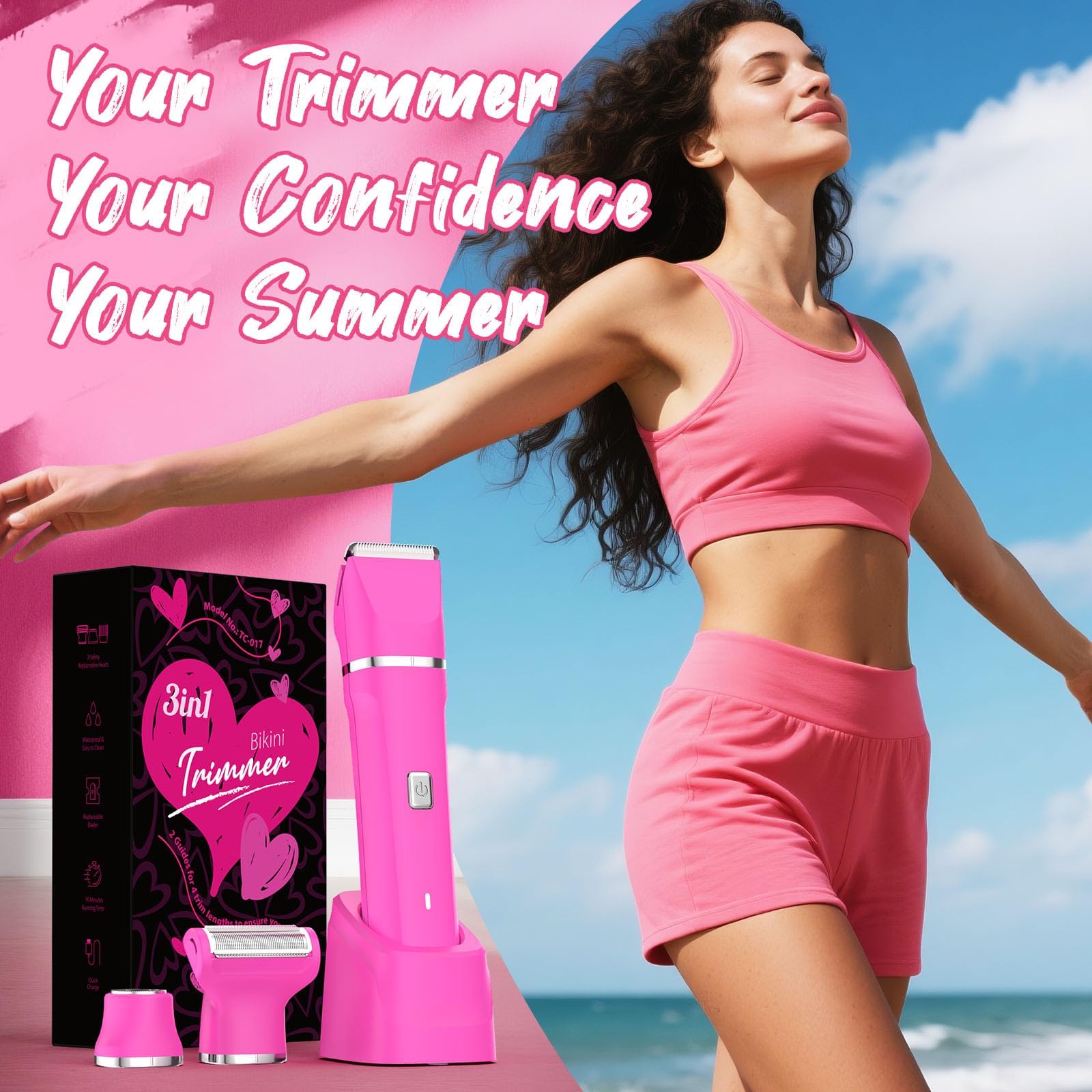 Risina Bikini Trimmer Pink Color adds playful style to grooming.