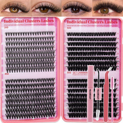Ritalash lash clusters kit 640pcs close-up showing natural wispy lashes