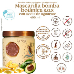 Ritual Botanico Botanical SOS Hair Mask bottle with collagen and biotin for nourishment.