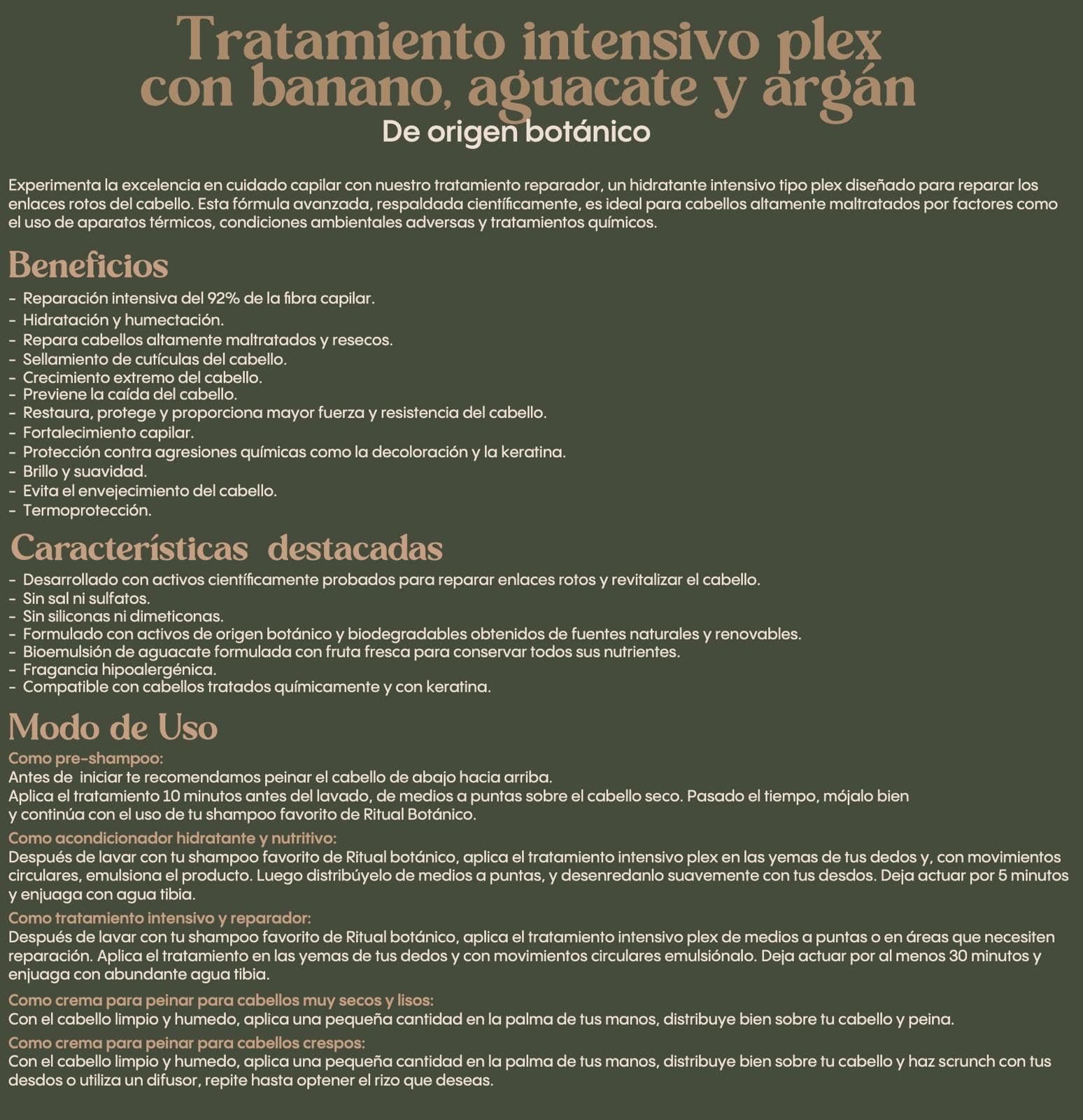 Ritual Botanico natural ingredients label shows botanical care.