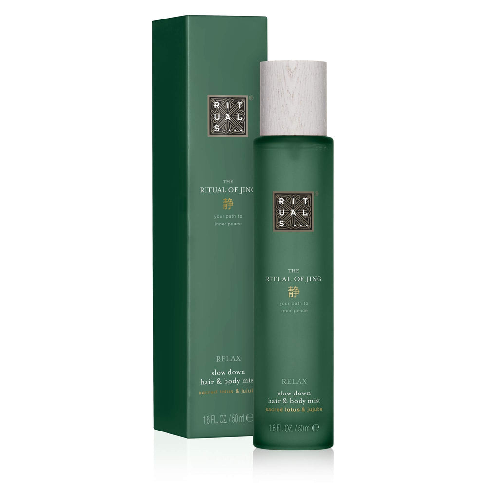 RITUALS The Ritual of Jing mist spray releasing a gentle scent.