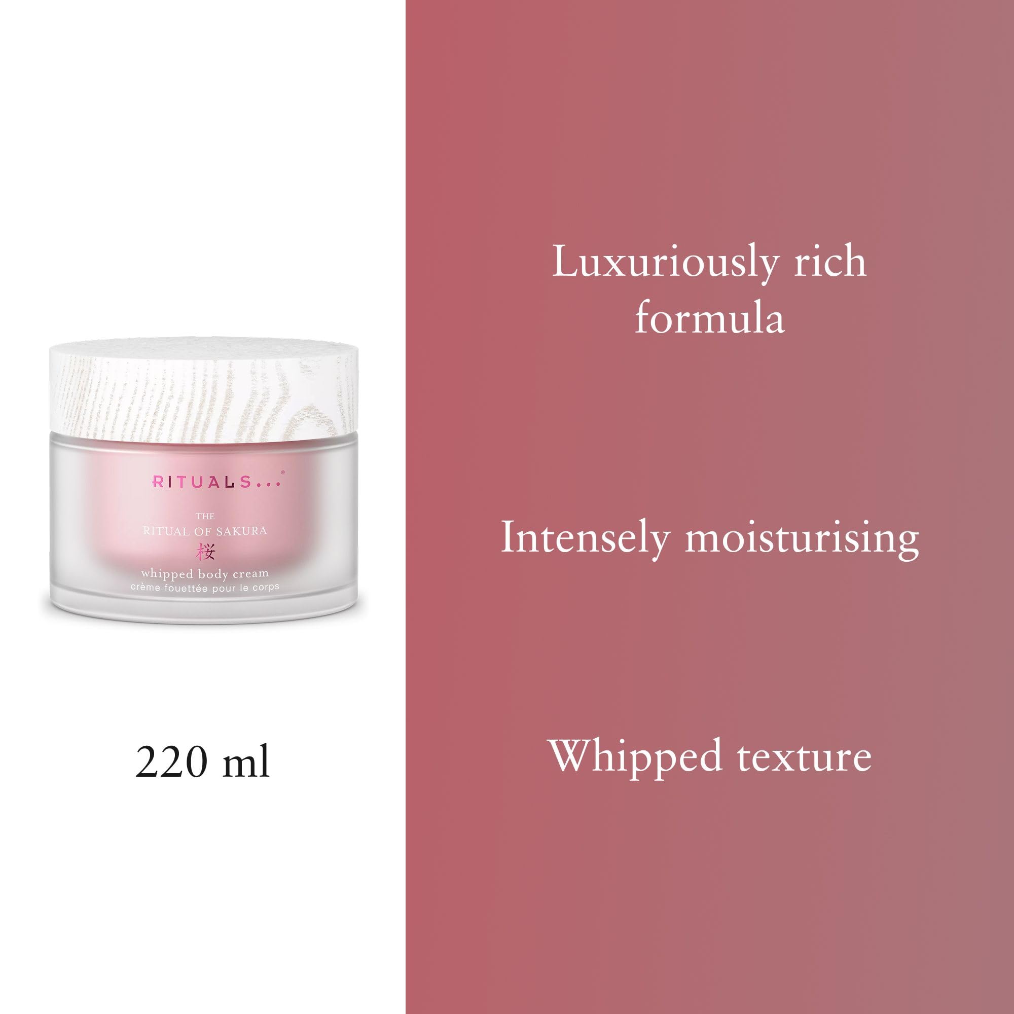 RITUALS Sakura Body Cream with rice milk for soothing daily hydration.