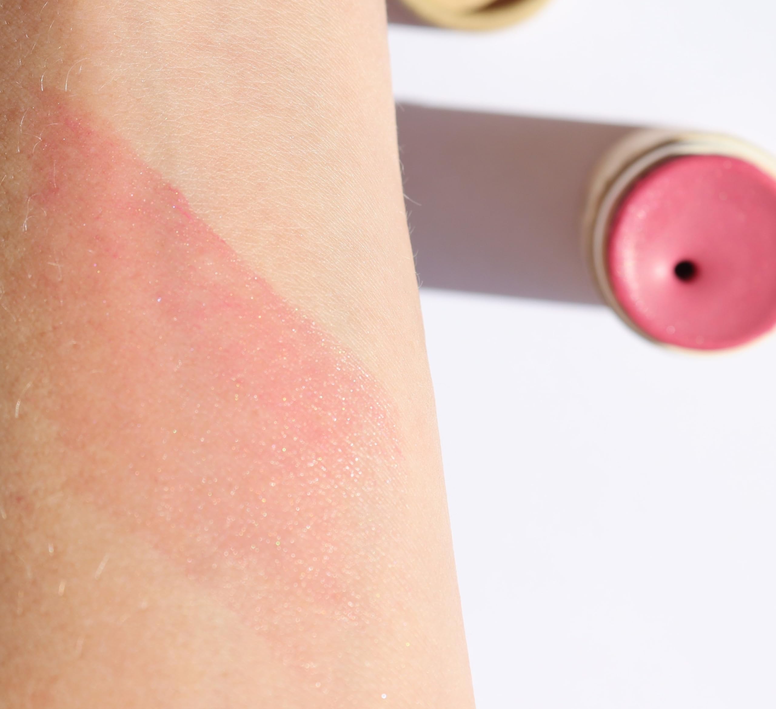 River Organics vegan blush stick application on cheek for seamless multi-use color