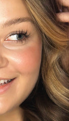 River Organics blush stick applied to eyes for cohesive color.