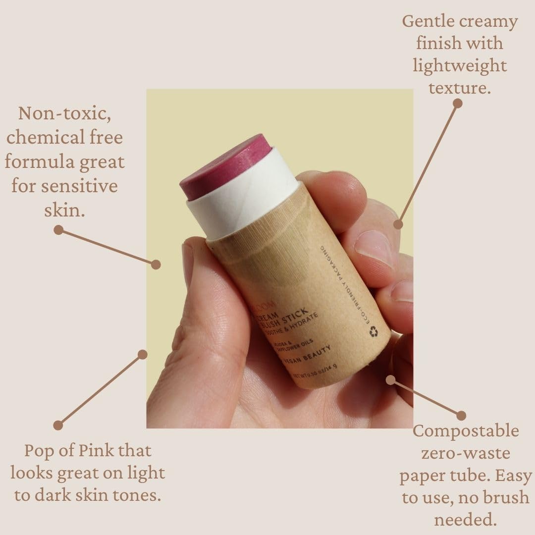 River Organics vegan blush stick recyclable paper tube packaging