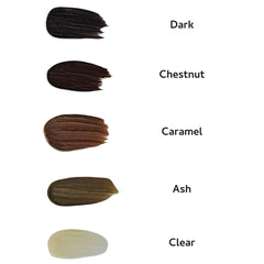 River Organics Chestnut Brow Wax ingredients close-up featuring castor oil and candelilla wax.