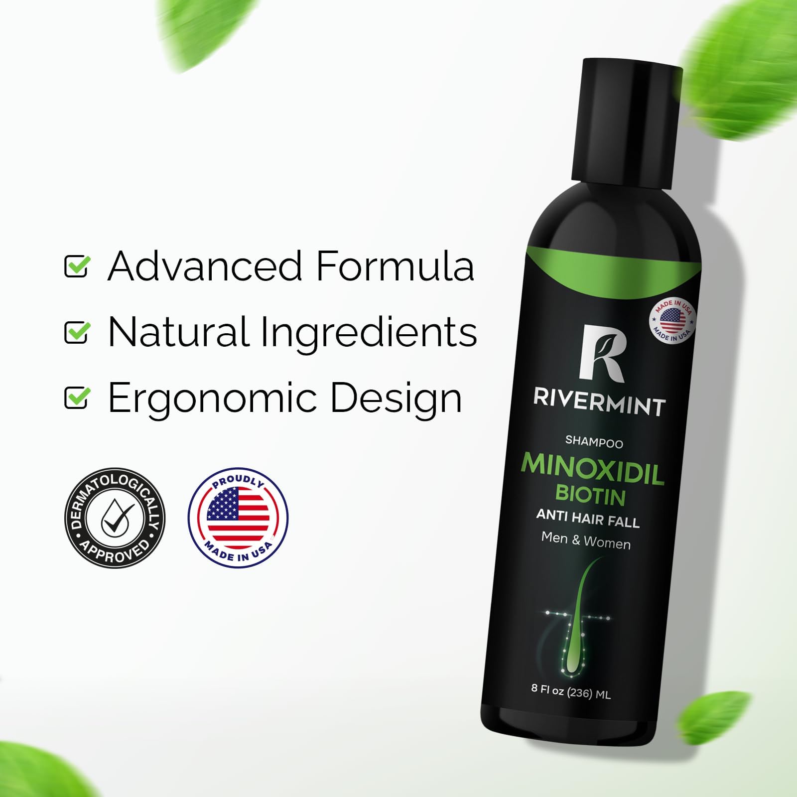 Rivermint scalp nourishment image emphasizes soothing hydration for scalp health.