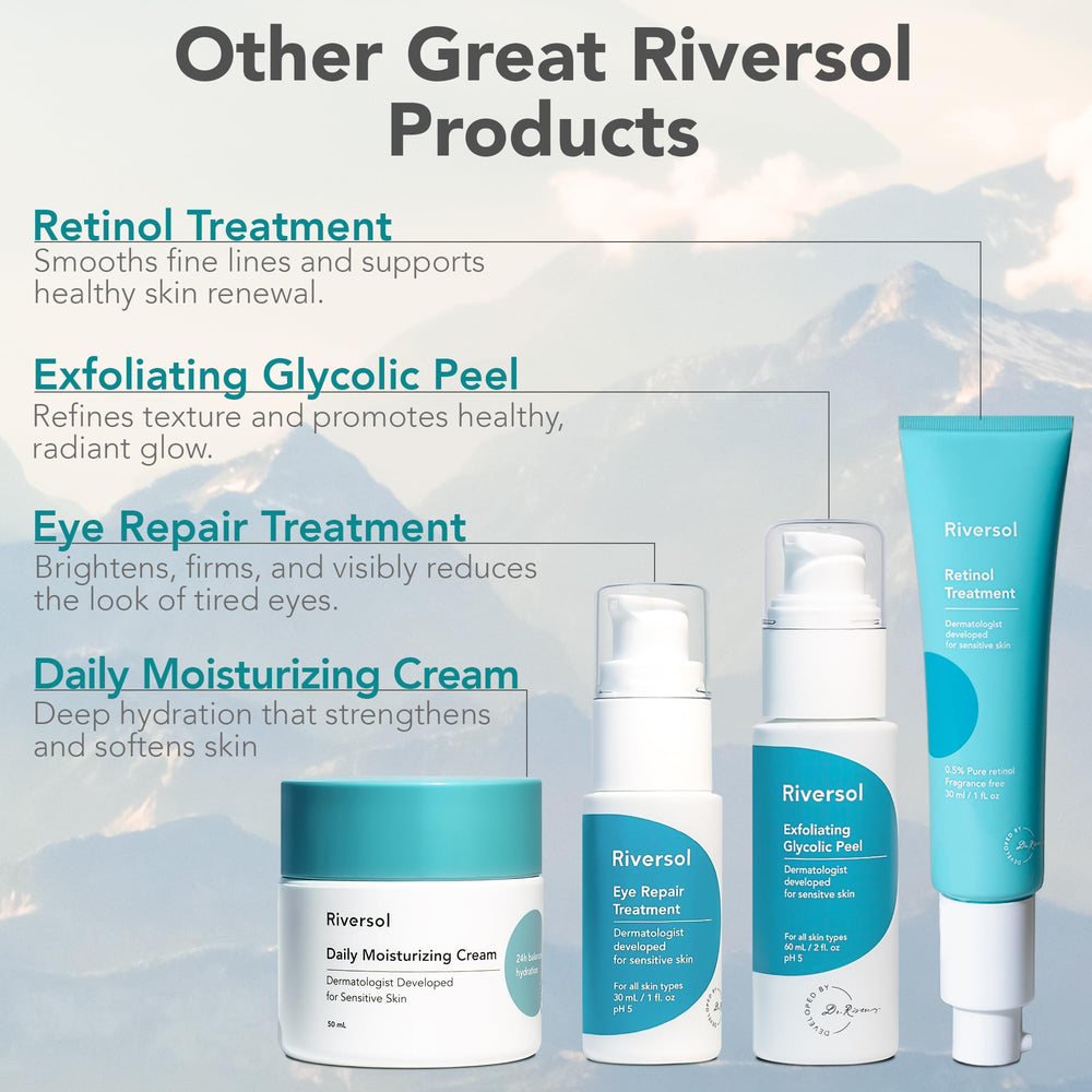 Riversol Anti-Aging Serum packaging featuring Canada-developed branding