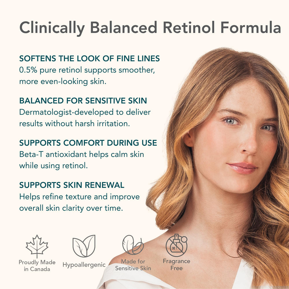 Airless pump bottle of Riversol Retinol Night Cream safeguards formula