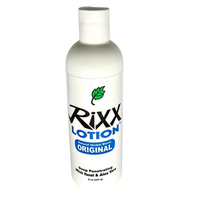 Rixx Lotion Original ingredients like Witch Hazel and Aloe support gentle toning.