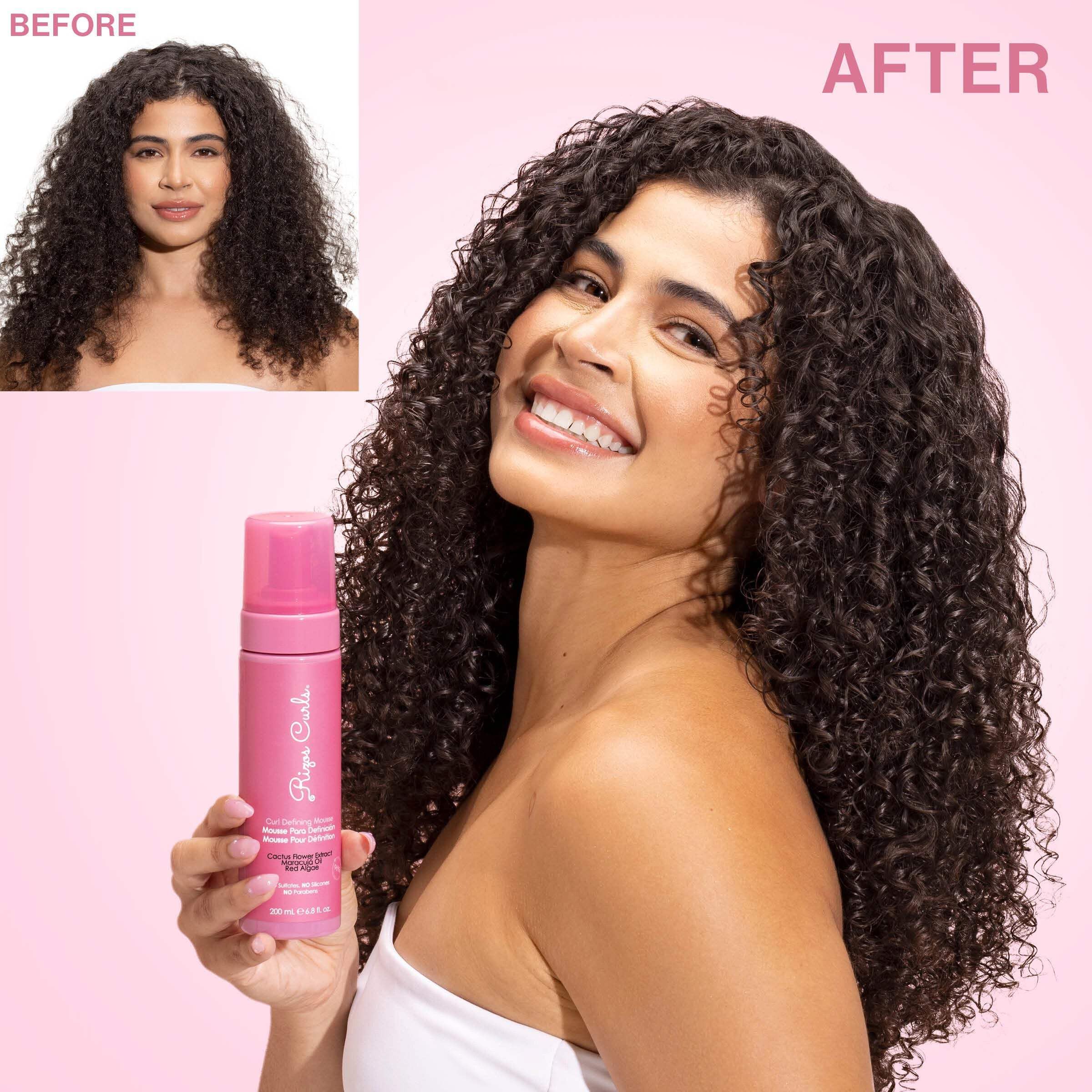 Even distribution during diffuse application of Rizos Curls mousse