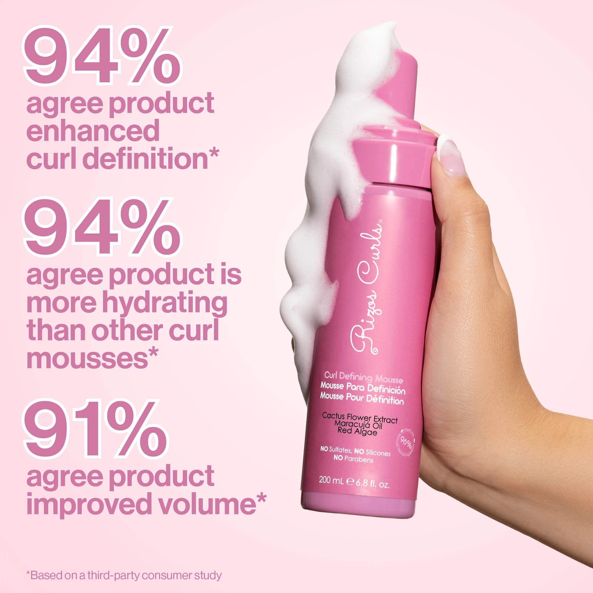 Wavy curl pattern versatility with Rizos Curls curl-defining mousse
