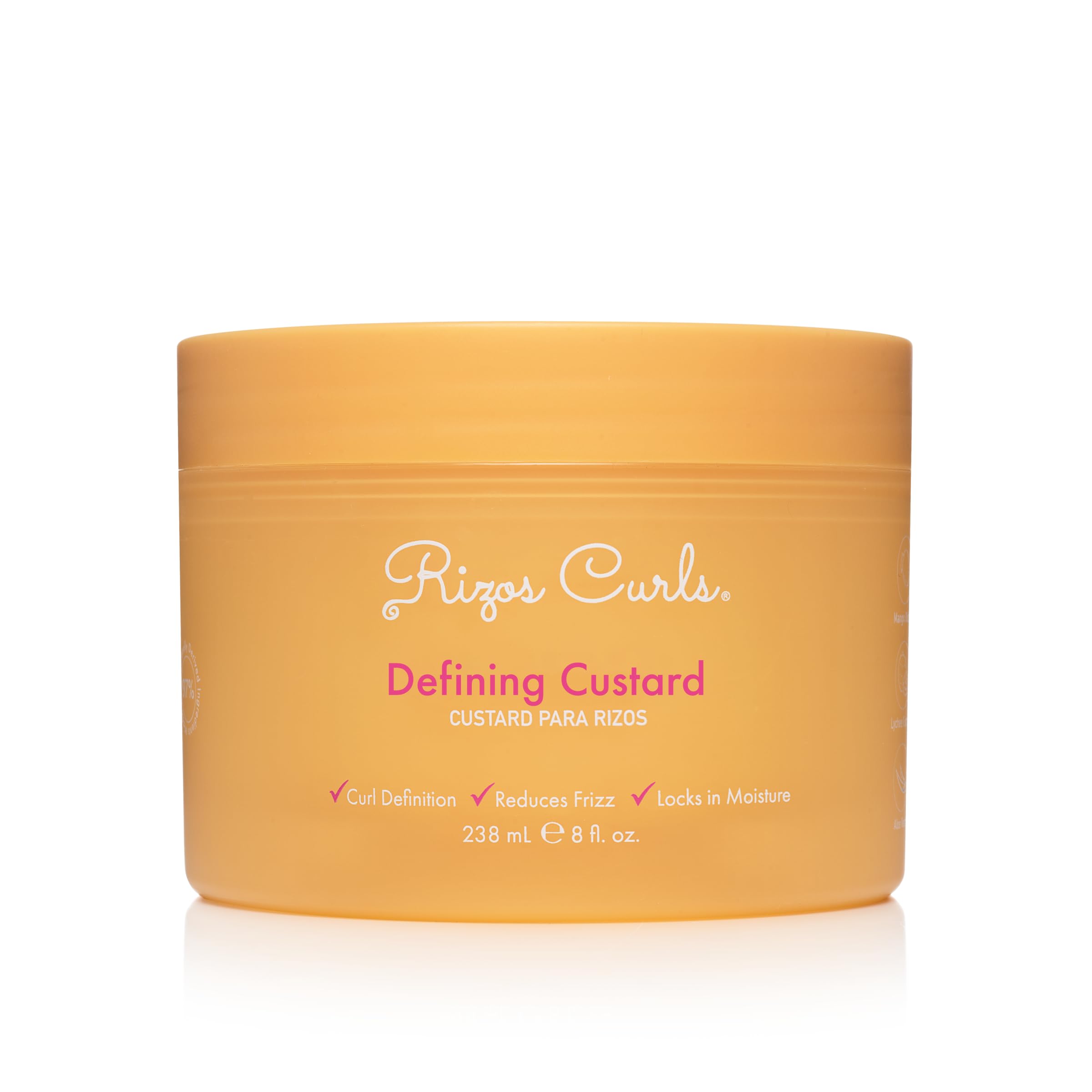 Rizos Curls Defining Custard bottle pour for long-lasting frizz control and shine