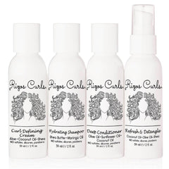 Rizos Curls travel kit shampoo bottle for gentle cleansing on trips