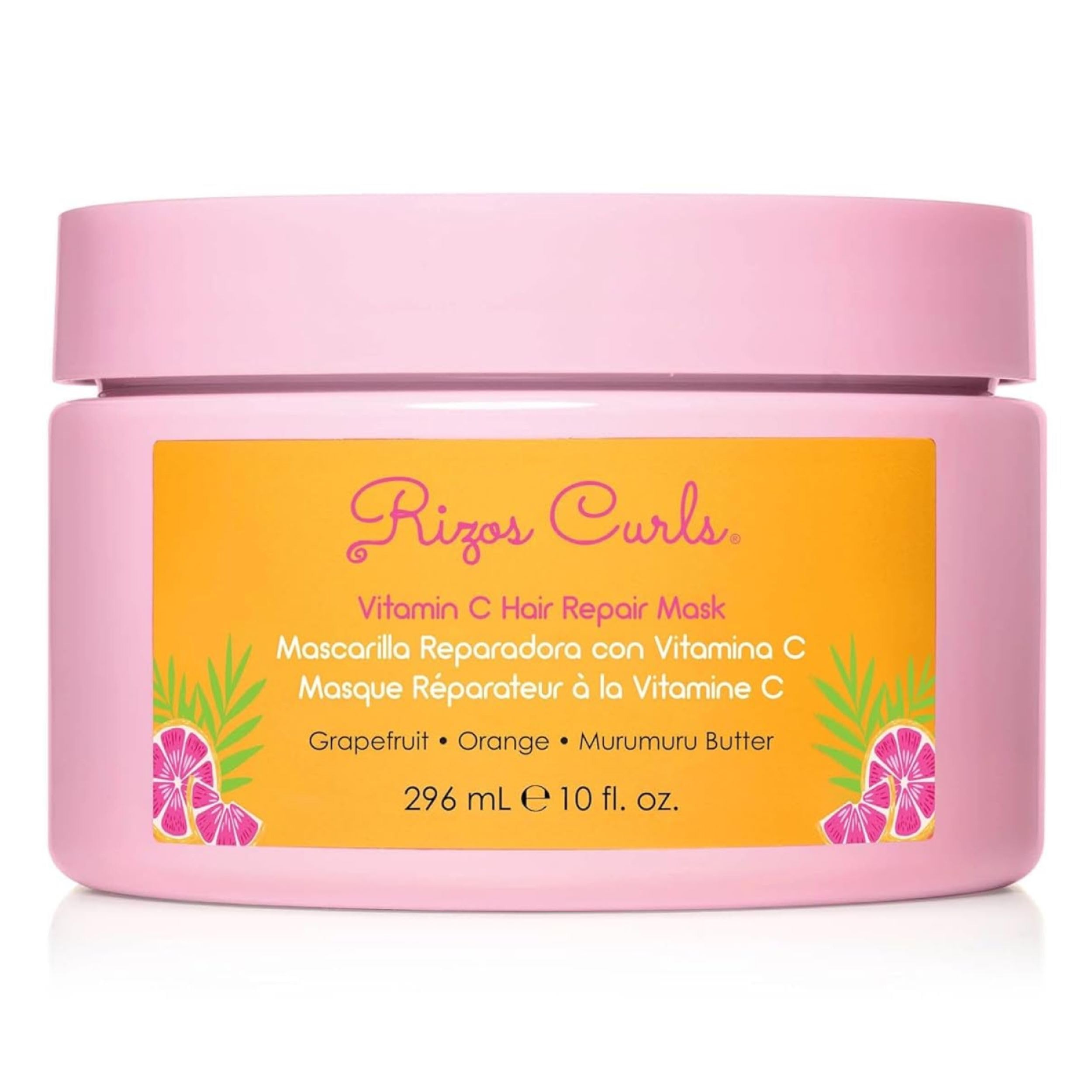 Rizos Curls Vitamin C Hair Repair Mask bottle highlights moisture and shine