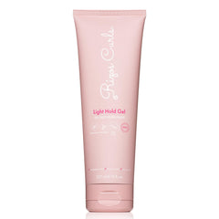 Rizos Curls Light Hold Gel bottle demonstrates flexible curl definition.