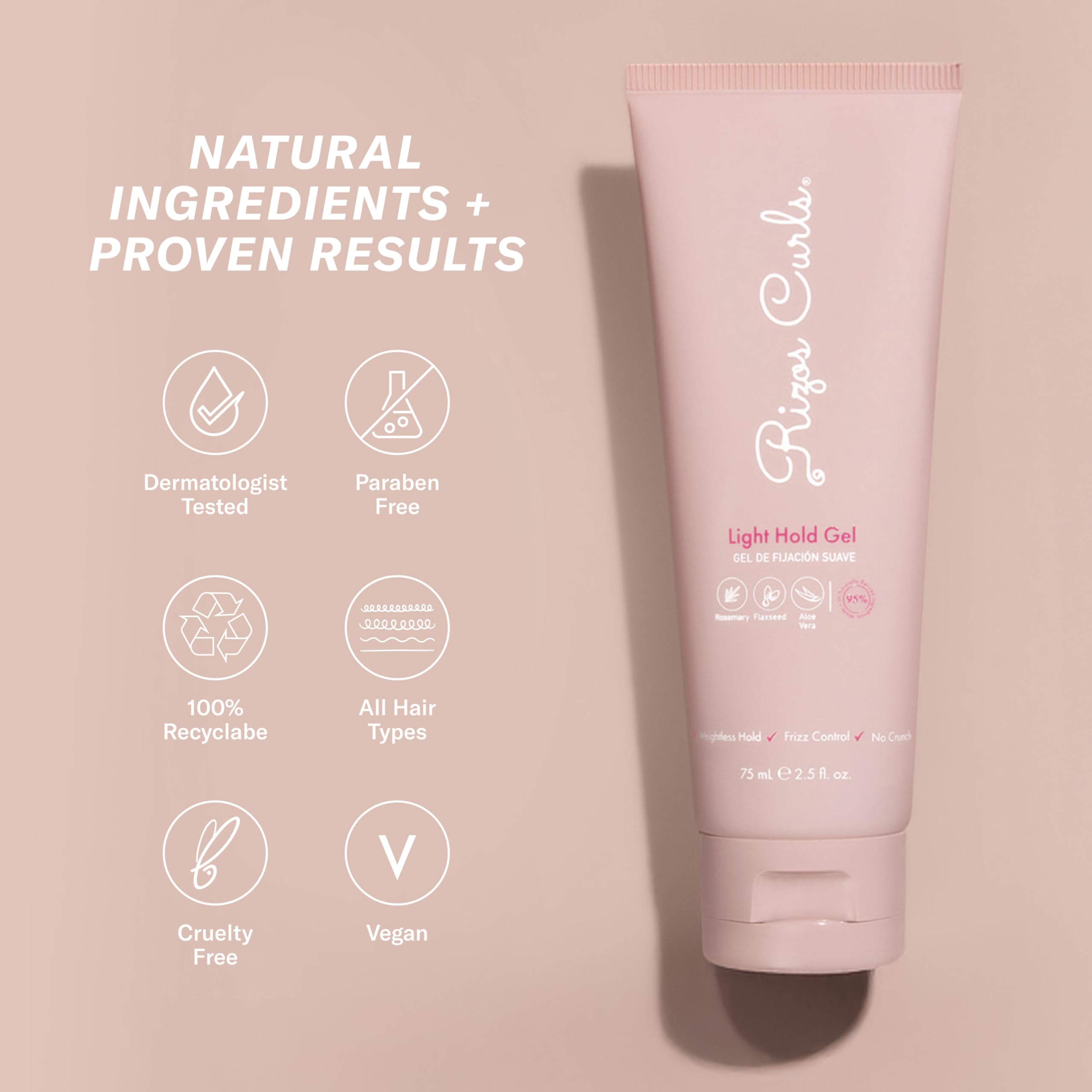 Soft hair texture and healthy feel after applying Rizos Curls gel.