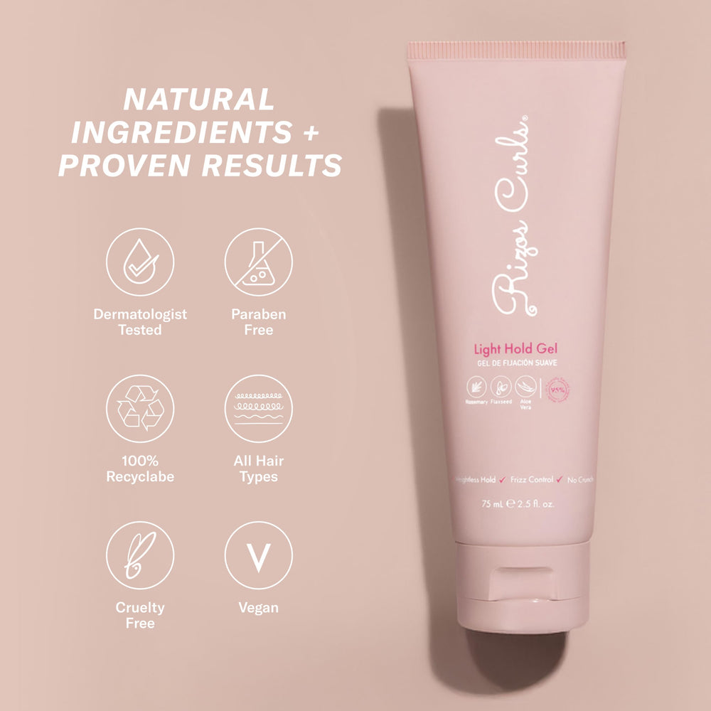 Soft hair texture and healthy feel after applying Rizos Curls gel.