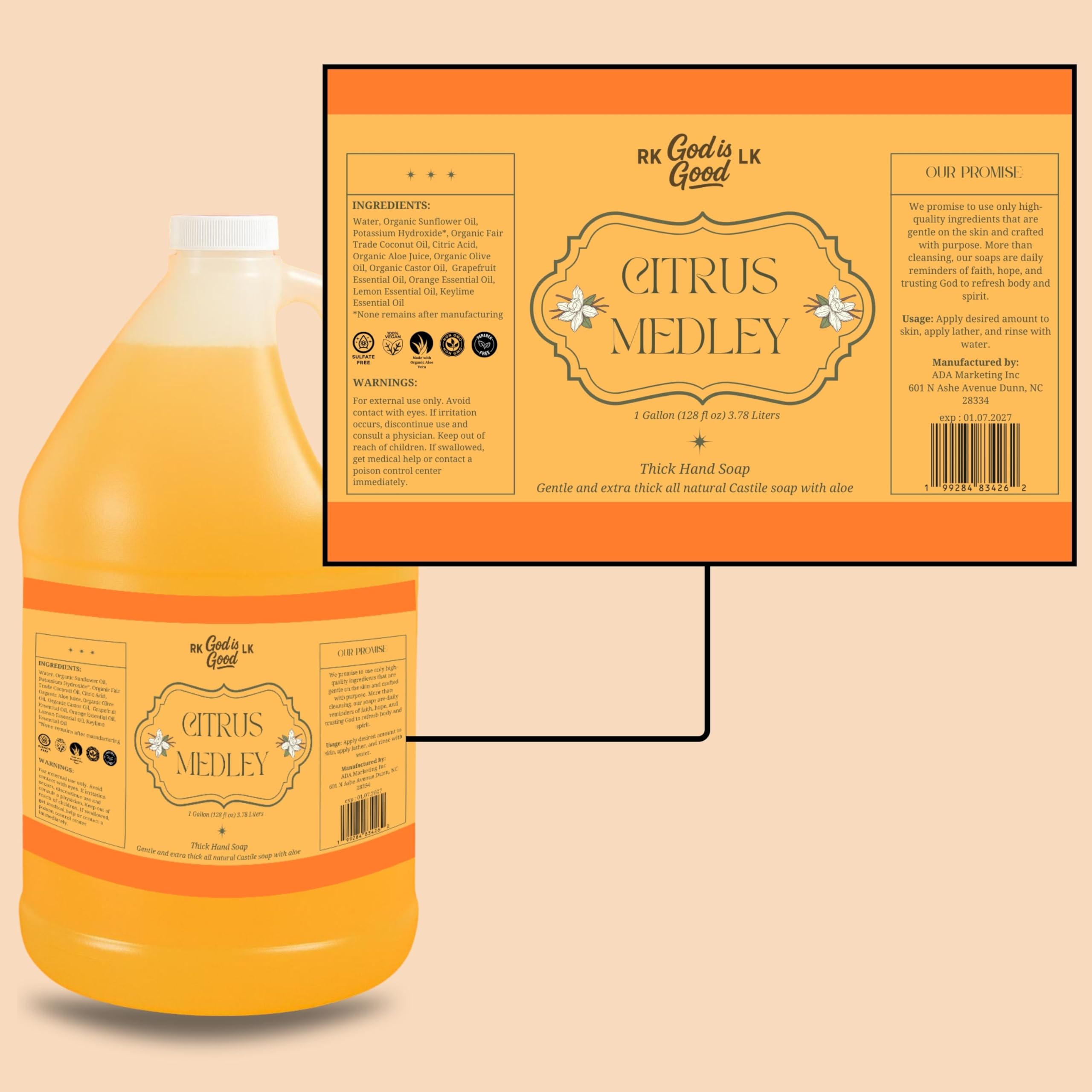 RKGodisGoodLK Citrus Medley foamy lather illustrates gentle cleansing for daily use
