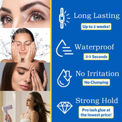 RKISSBEAUTY Lash Cluster Glue packaging emphasizing reliable formula.