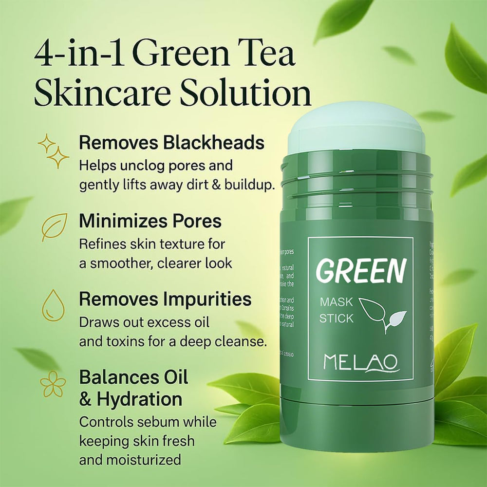 RLXSH Green Tea Mask Stick treats the T-zone for balanced skin.