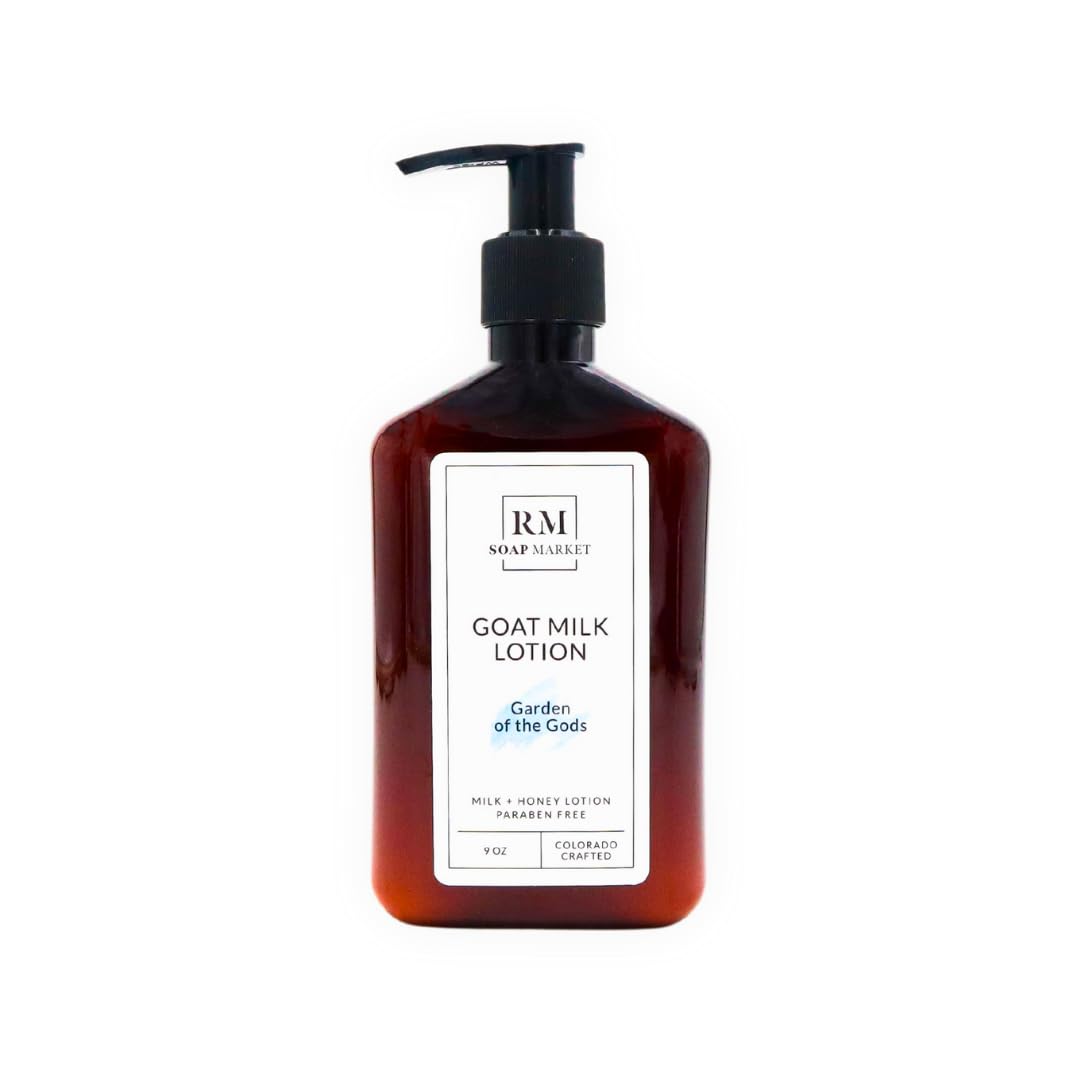 RM Soap Market Goat Milk Lotion bottle with Garden of the Gods fragrance for hydrated skin