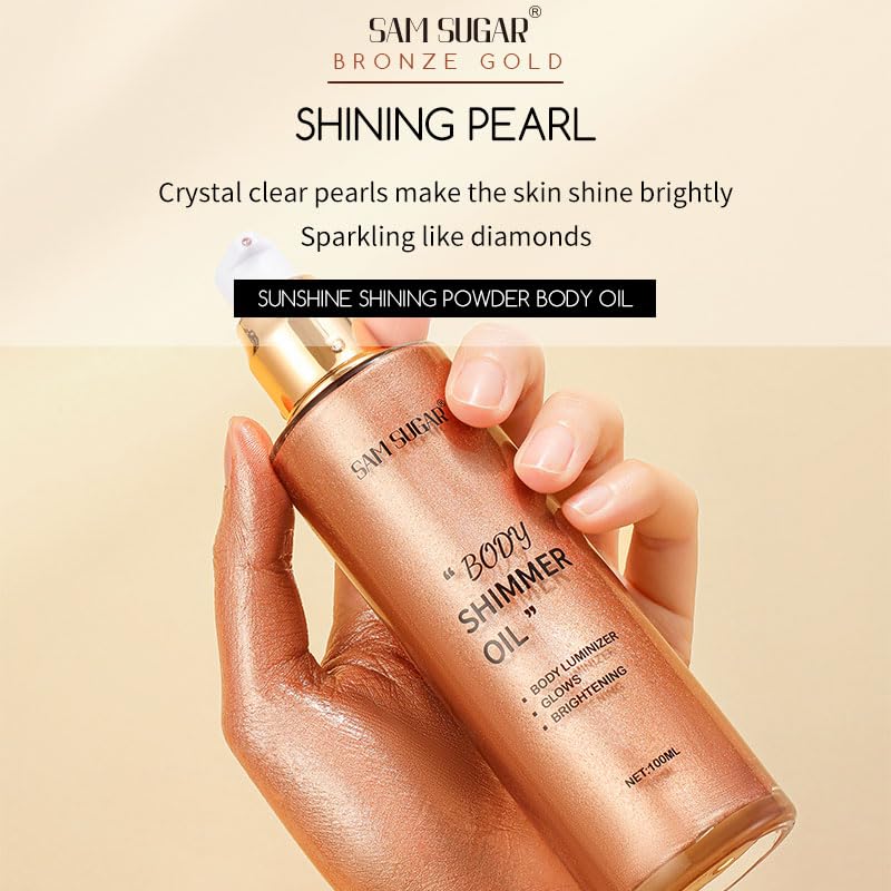 RMYHIG Shimmer Body Oil being applied evenly on skin for luminous glow