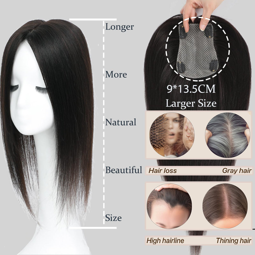 RMYHIG topper bangs clip-in closeup shows secure clips for all-day wear