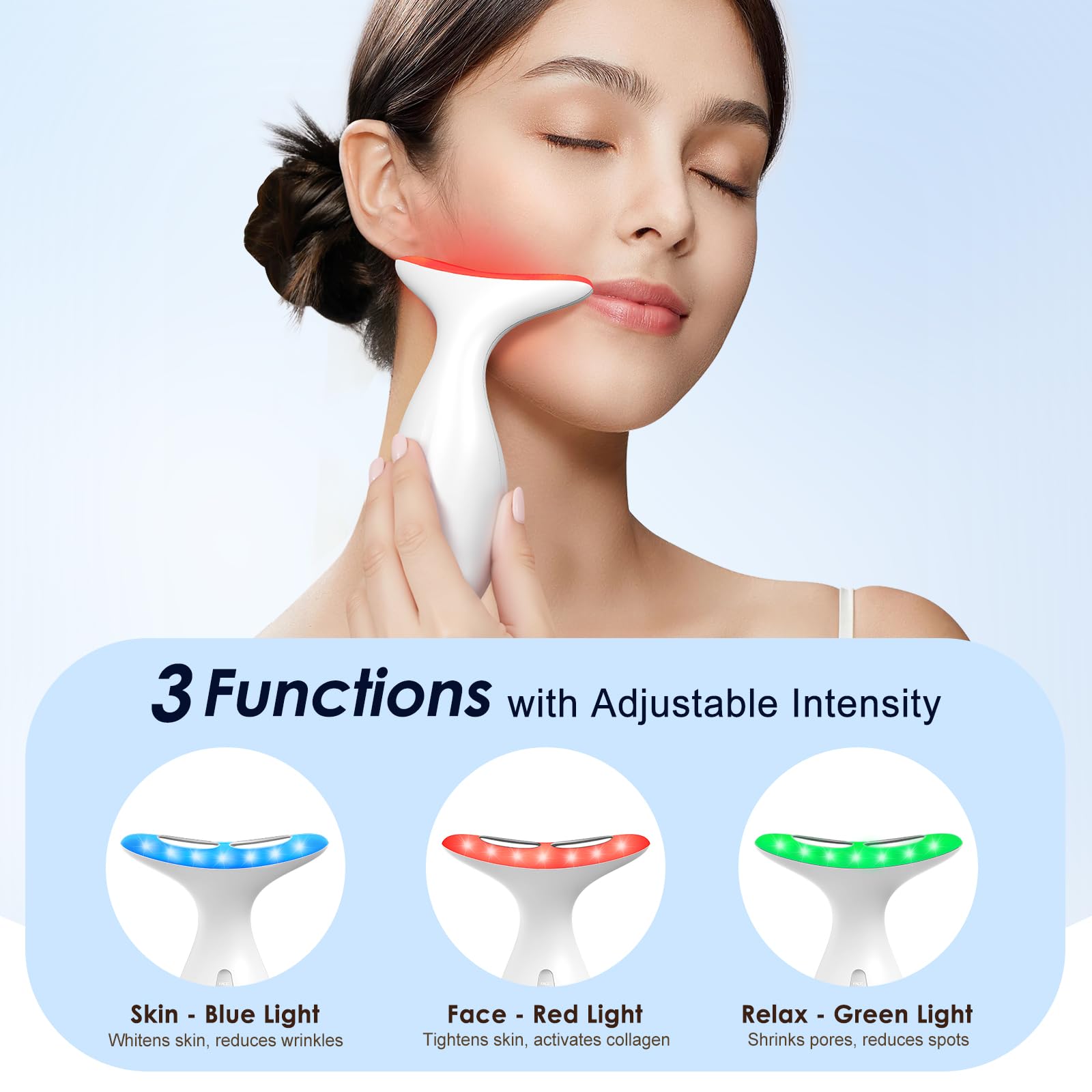 RNAIX LED light feature provides gentle illumination for skincare routines.