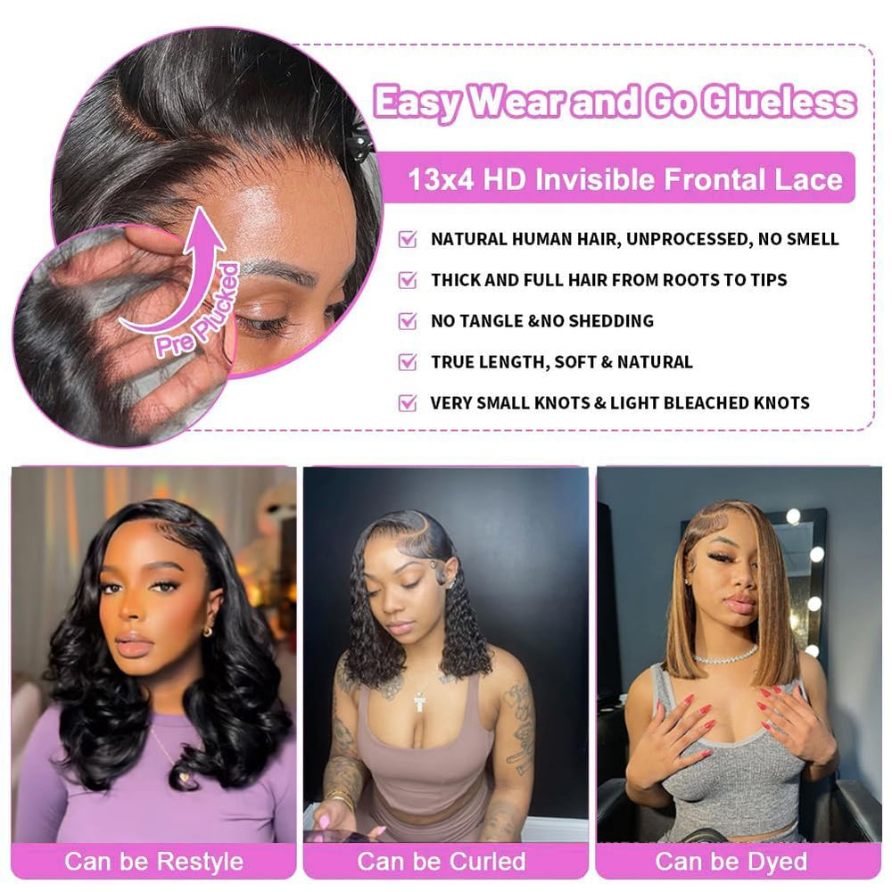 Rnsnwiee natural black bob wig suitable for daily wear