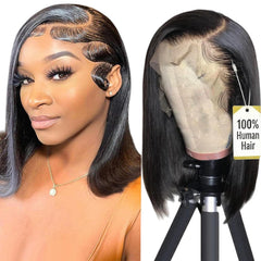 Rnsnwiee short bob wig front view with natural straight hair