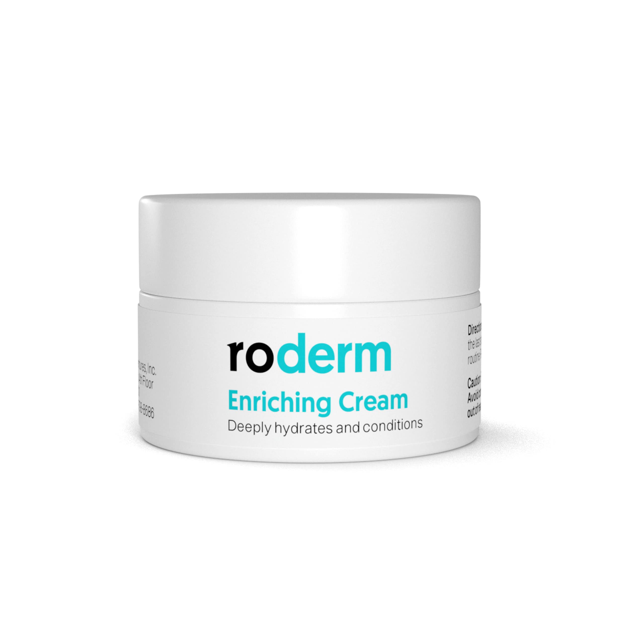 Ro Derm Enriching Cream bottle with label delivers instant hydration.
