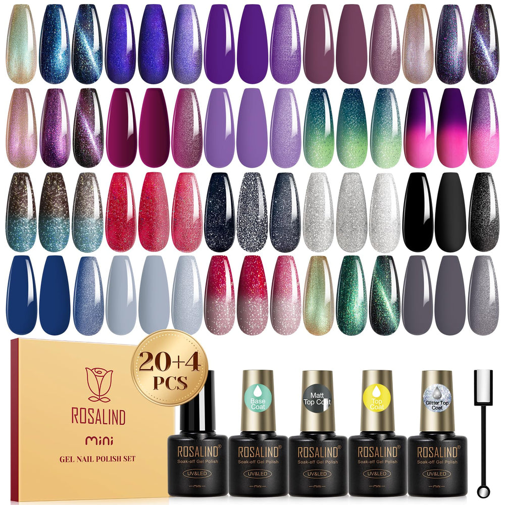 ROSALIND cat-eye gel polish set with magnetic effect for chic salon-style nails