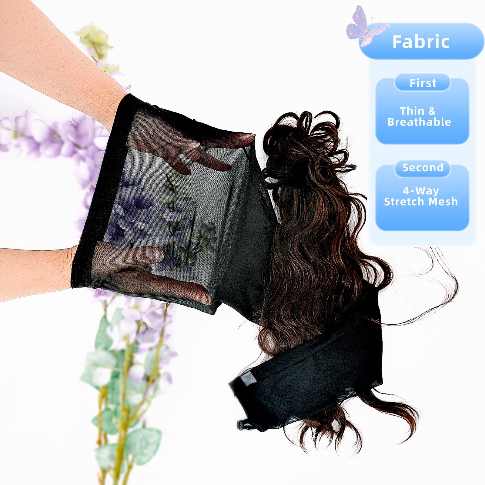 Roaming hair sleeve supports twists and braids for versatile styling on the go.