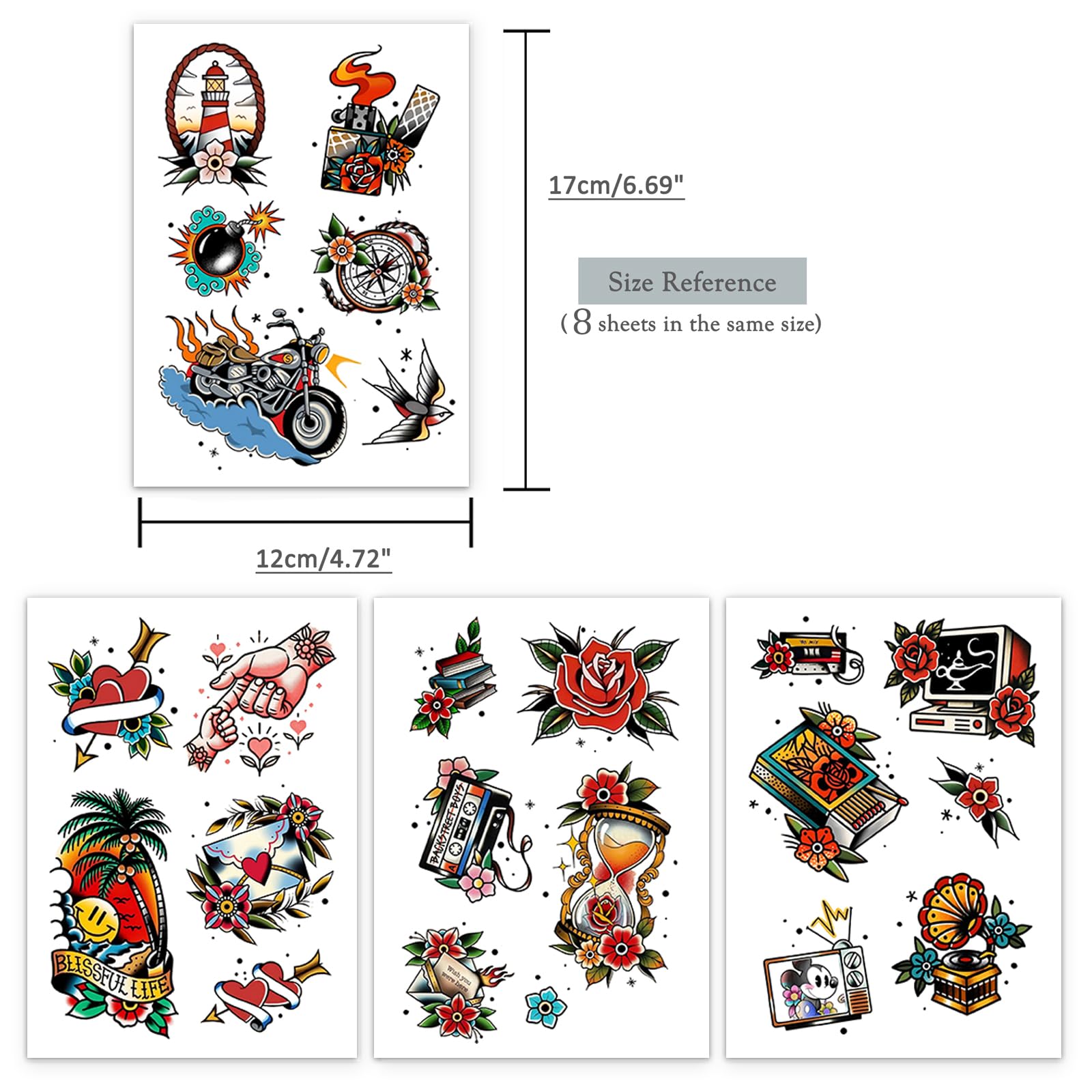 Roarhowl American crest tattoo offers classic Americana charm for everyday wear