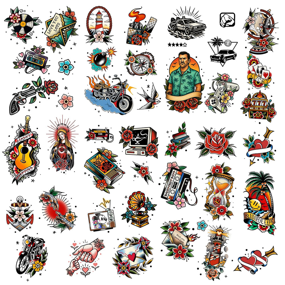 Roarhowl classic rose tattoo design adds vintage flair for festivals and parties