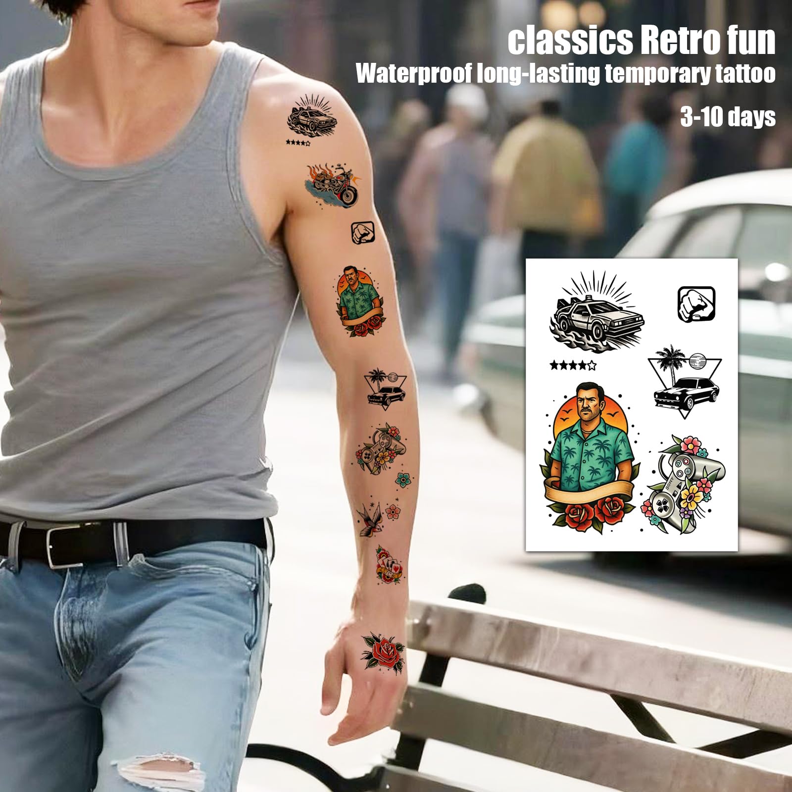 Roarhowl vintage car tattoo evokes retro charm for photos and events