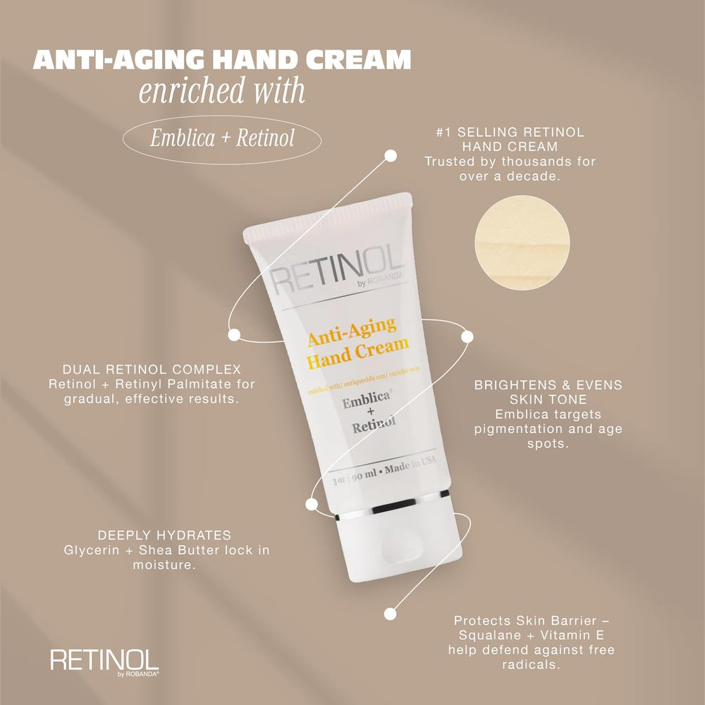 Robanda Robanda Retinol Anti-Aging Hand Cream - Hydrating & Lightweight 3 oz ...