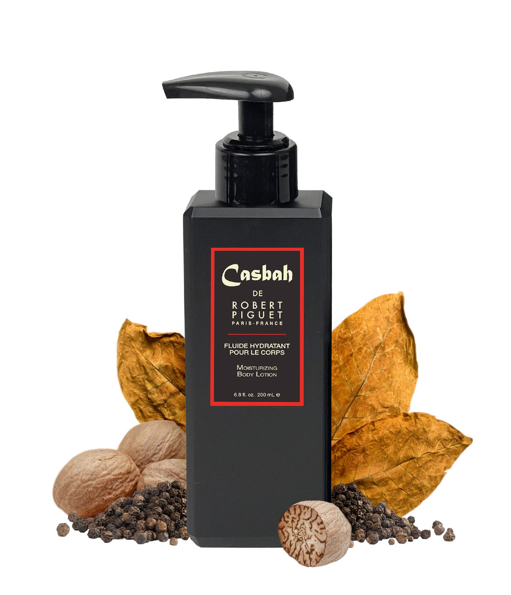 Robert Piguet Casbah lotion texture close-up highlighting rich moisture